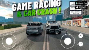Game racing car crash