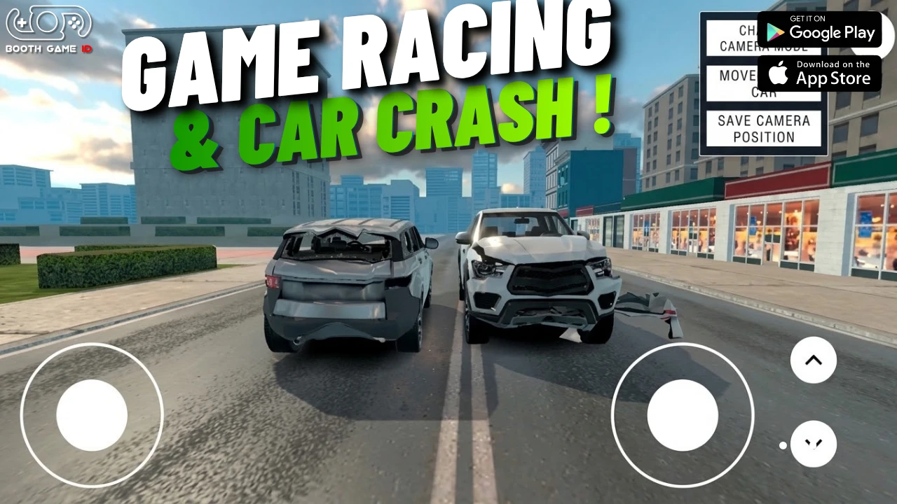 Game racing car crash